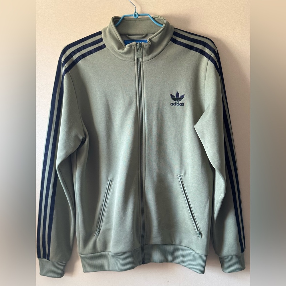 Adidas Olive Green Zip-Up Jacket